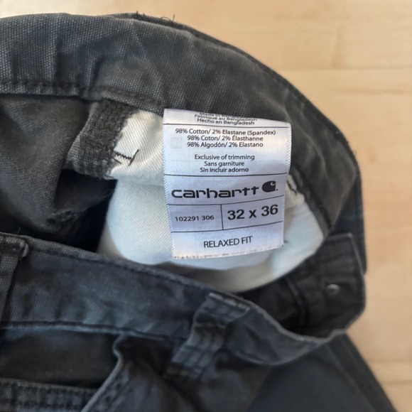 Carhartt Relaxed Fit Carpenter Pants Mens 32x36 Gray Canvas Utility 102291 306 - Picture 4 of 8